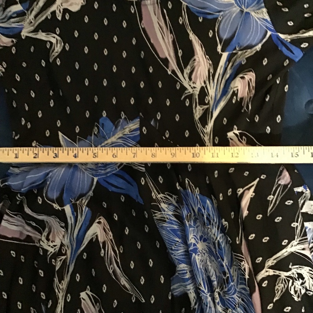 Free People Maxi Dress Blue and Black Floral - Picture 10 of 10